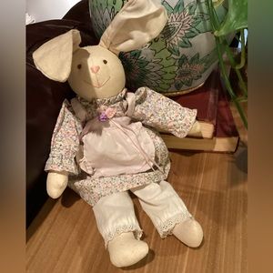 SOLD!Vintage Americana Linen Cotton Bunny